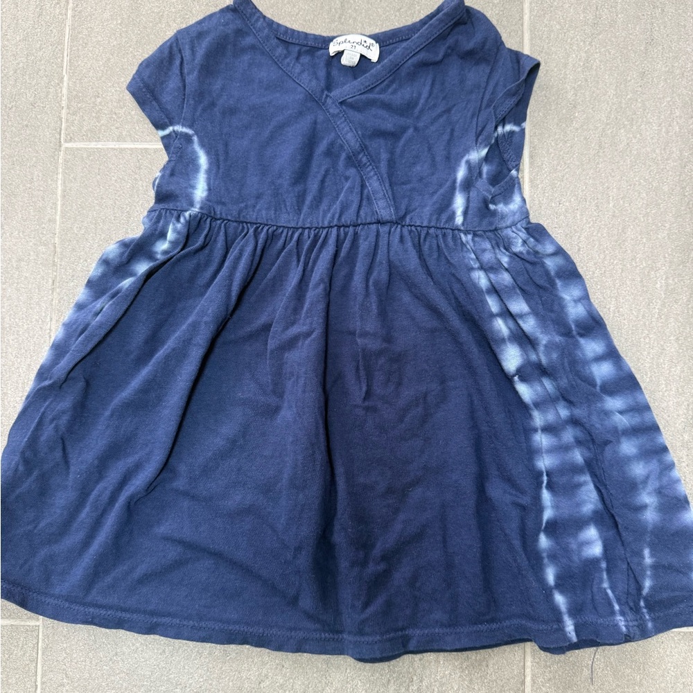 Splendid Navy and White Tie-Dye Girls' Casual Dress